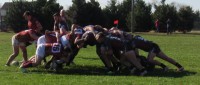 Scrum time Norwich vs IUP. Alex Goff photo.