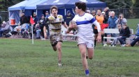Mason Moore on his way to score for St. Xavier in the final. Alex Goff photo.