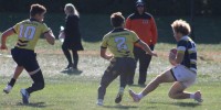 Colin Spellacy scores the opener in the final. Alex Goff photo.