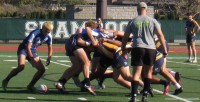 St. Xavier wins a scrum in the semis. Alex Goff photo.