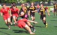 Walsh Jesuit charges on vs St. Charles. Alex Goff photo.