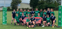 The Panther Girls with the players from Barry.