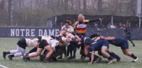 Scrum time for Purdue and Michigan. Alex Goff photo.