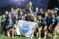 Queens celebrates their overtime win in the 2022 D2 final. Justin Lafleur photo.