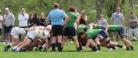 Scrum time. Alex Goff photo.