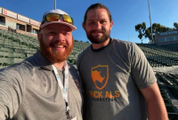 Eagle 7s player Danny Barrett and Tripper Povar at the LA 7s.