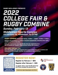 The Rugby NJ Combine and College Fair is open to boys and girls.