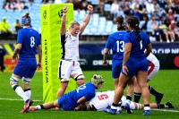 Kronish goes over for the USA. Photo Rugby World Cup.