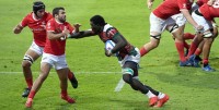 Portugal defends against Kenya. Photo by Martin Dokoupil - World Rugby/World Rugby via Gett