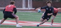 Archer Fenton finds space for Rye. Photo Will Kressler.