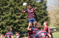 Saint Mary's takes a lineout against CWU. Photo Saint Mary's Rec Sports.