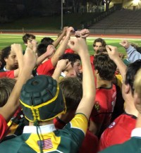 San Clemente and Mira Costa players huddle up.