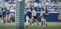 Sean Moran goes in for a try for Notre Dame. 