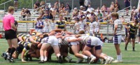 Gonzaga in white and St. Ignatius in yellow and blue. Alex Goff photo.