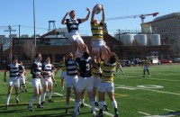 Marty Lenihan snags a lineout for St. Ignatius. Alex Goff photo.