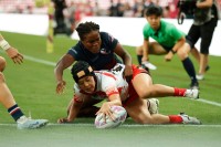 Japan scores vs the USA women. Photo Mike Lee KLC fotos for Wor