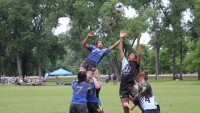 SJSU vs Columbia in the lineout. Alex Goff photo.