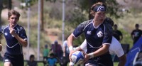 Snow Canyon in black against Rhinos in white. Photo Snow Canyon Rugby.