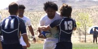 Snow Canyon in black against Rhinos in white. Photo Snow Canyon Rugby.