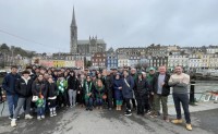 St. Augustine players and parents in Cobh City on St. Patrick's Day.