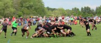 St. Joe's attacks off the scrum. Alex Goff photo.