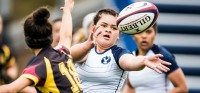 Kat Stowers offloads. Photo BYU Rugby.