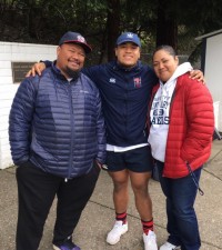 Payton Telea Ilalio with his parents.