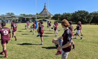 Aggies warm up pregame this fall. Photo Texas A&M Rugby.