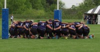 Thunder huddles up before the Tier II final. Alex Goff photo.