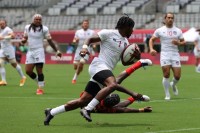 Carlin Isles goes in for a try against Kenya. Photo Mike Lee - KLC fotos for World Rugby