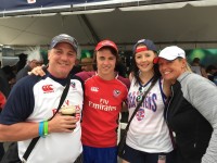 Tom Schmitt and his family at a USA game.