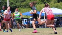Girls action at the Tropical 7s. Alex Goff photo.