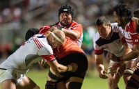 Scott LaValla making a tackle against Japan. David Barpal photo.