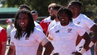 All smiles. Niua and Williams happy to be playing. Travis Prior photo.