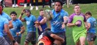 USA U23s in blue vs UXI XV in black. Photo courtesy UXI Sport.