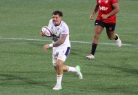 Makeen Alikhan on his way to scoring his first USA try. Photo Alex Goff.