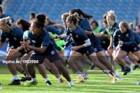 USA players stretch it out during the captain's run. ©INPHO/Laszlo Geczo