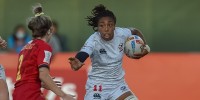 Kris Thomas is the other winger and another 7s player. Ian Muir photo.
