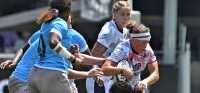 Kate Zackary had bled all over her jersey before six minutes were on the clock. David Hughes photo.