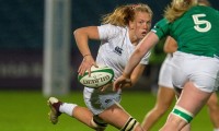 Rachel Ehrecke against Ireland in 2021. Ian Muir photo.