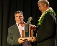 Brian Hightower receives the Sweeney Award. Photo Wade Bricknell.