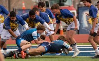 Rylan Palmer scores. Photo Valor Rugby.