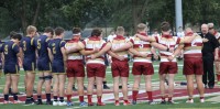 Pregame prayer for both teams. Alex Goff photo.