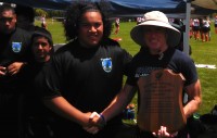 So young but not that long ago. David Ainu'u at 14 getting the Youth Great NW Challenge trophy from Salty Thompson.