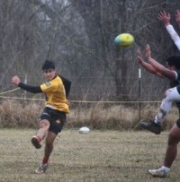 Ben Saunders clears.