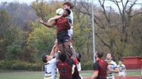 The lineout was an interesting battle. Alex Goff photo.