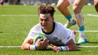 Corbin Smith slides in for a try. Photo Evan Bootman SNS Group.
