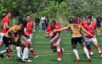 Lou Stanfill takes the ball ahead in the 2012 Super League final for NYAC. Col Millar photo.