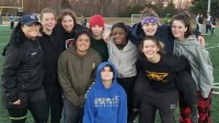 Potomac Society or Rugby Referee's Jennifer "Putty" Putnam came out to work with the girls.