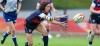 Jossie Tseng snaps the ball out for the USA in the 2014 Rugby World Cup. Ian Muir photo.